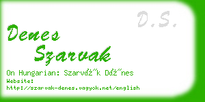 denes szarvak business card